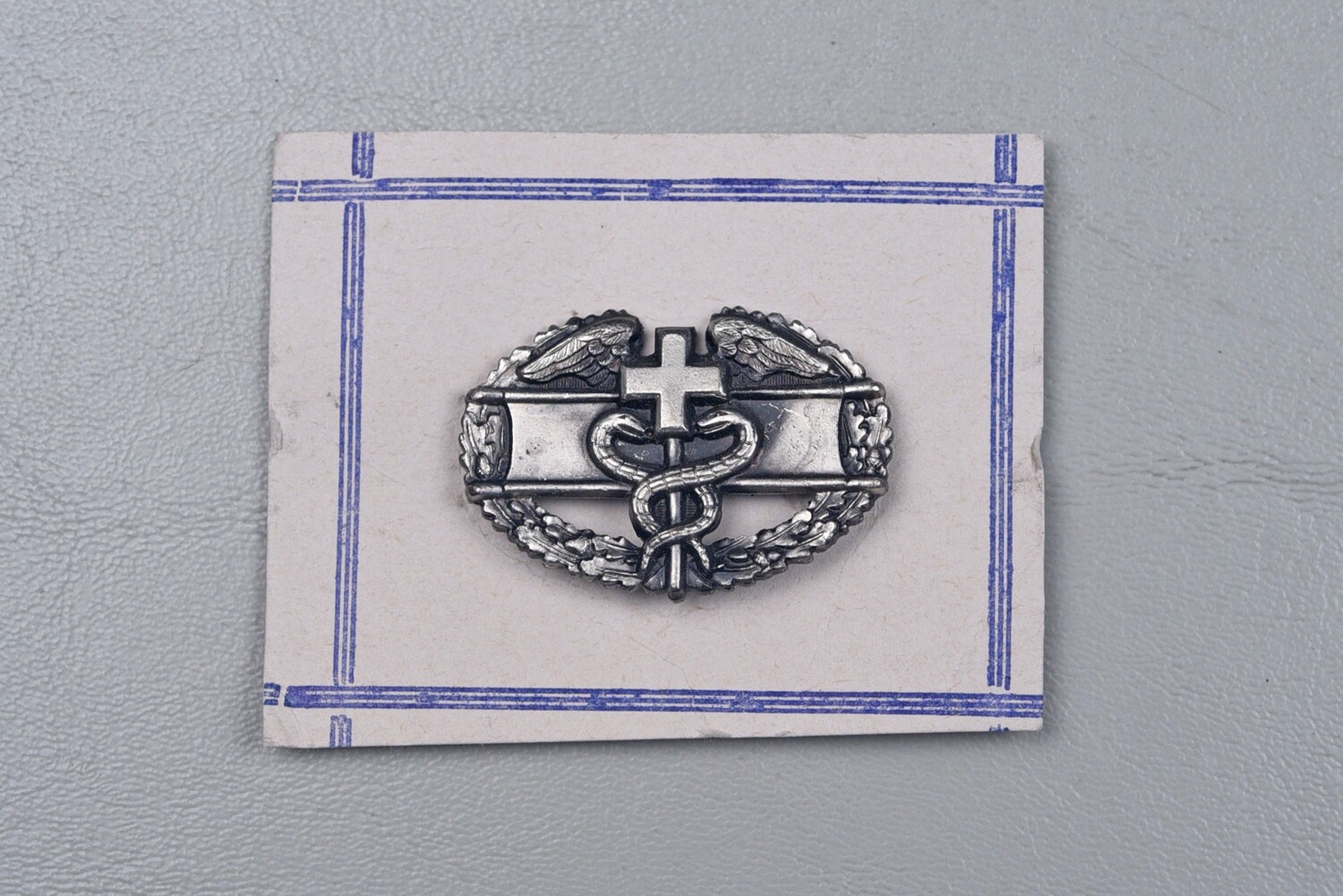 WWII U.S. Combat Medic Badge on Manufacturer&#39;s Card