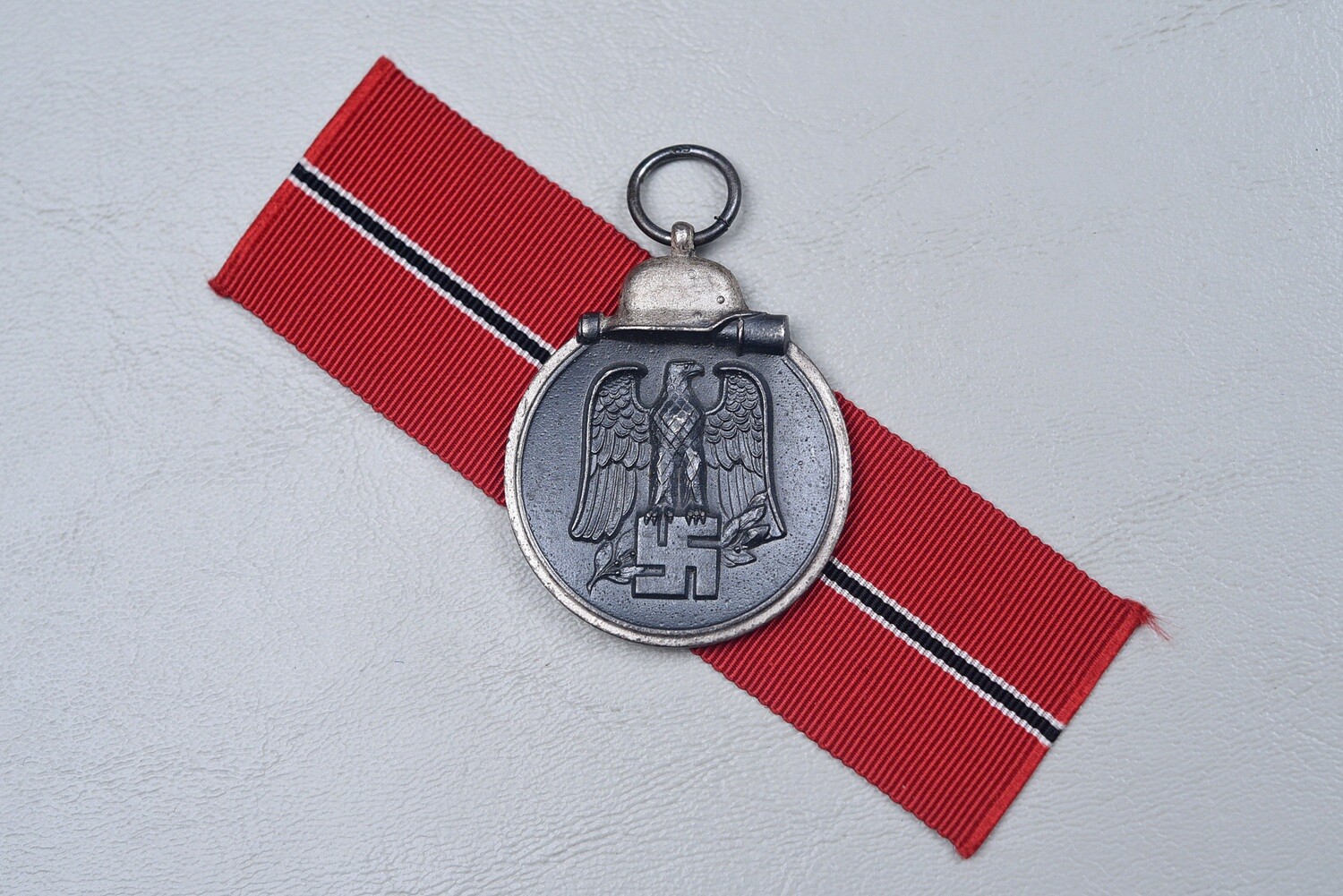 WWII GERMAN 1941-42 RUSSIAN FRONT MEDAL - ALL SILVER REMAINS, MARKED