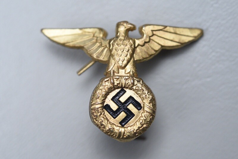 WWII GERMAN M-1927 POLITICAL CAP EAGLE w/FIRE GILT FINISH