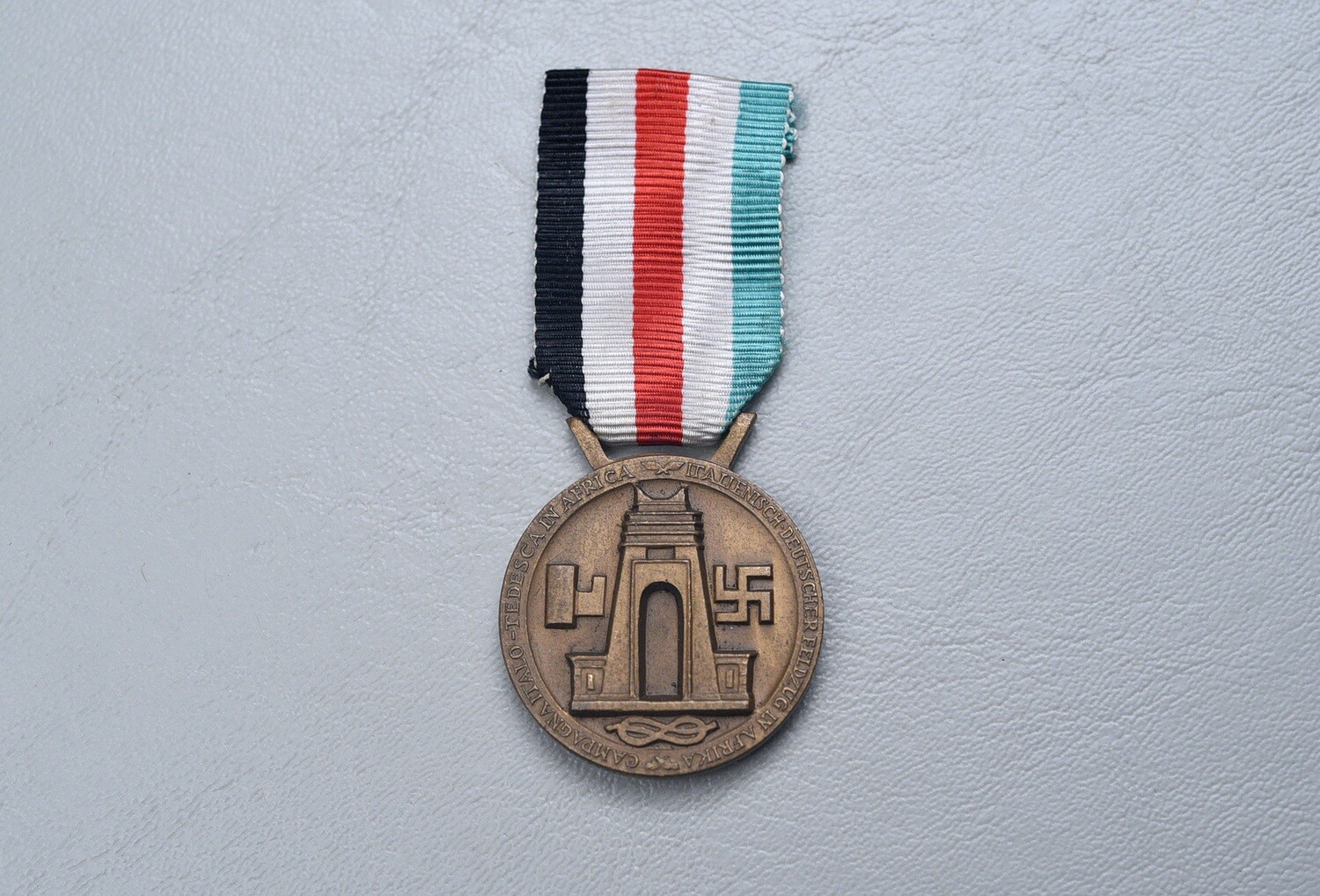 WWII GERMAN/ITALIAN AFRIKA KORPS MEDAL ON ORIGINAL RIBBON