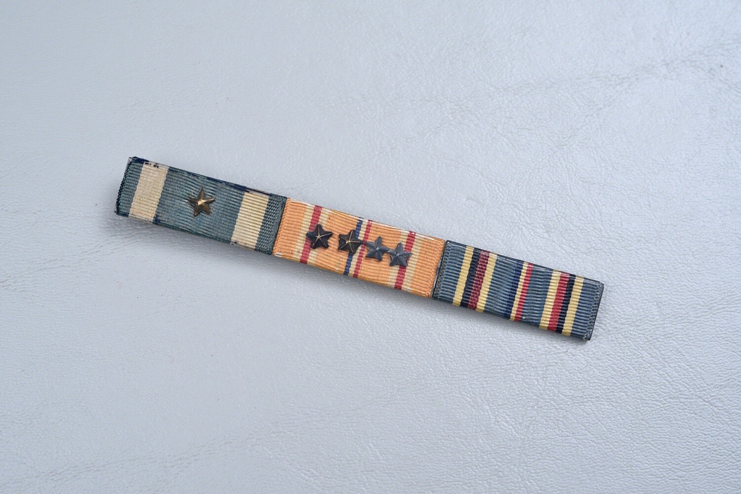 WWII U.S. NAVY/MARINE CORPS 3-PLACE RIBBON BAR w/PTO &amp; 4 CAMPAIGN STARS