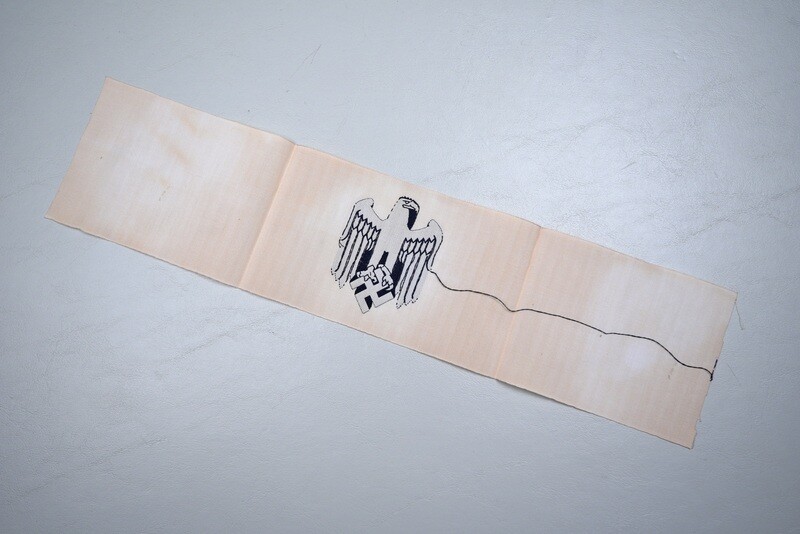 WWII GERMAN WEHRMACHT RECRUITING EAGLE ARMBAND - BEVO WEAVE