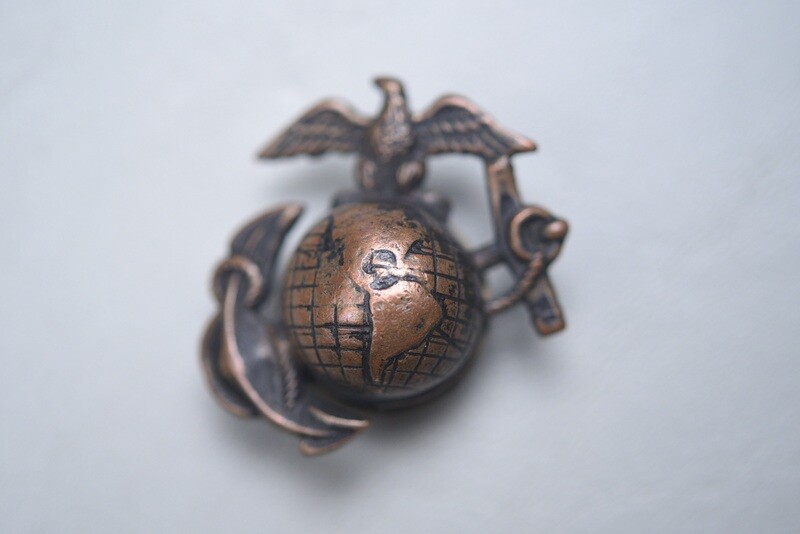 WWI U.S. MARINE CORPS ENLISTED EAGLE, GLOBE, & ANCHOR FOR VISOR HAT