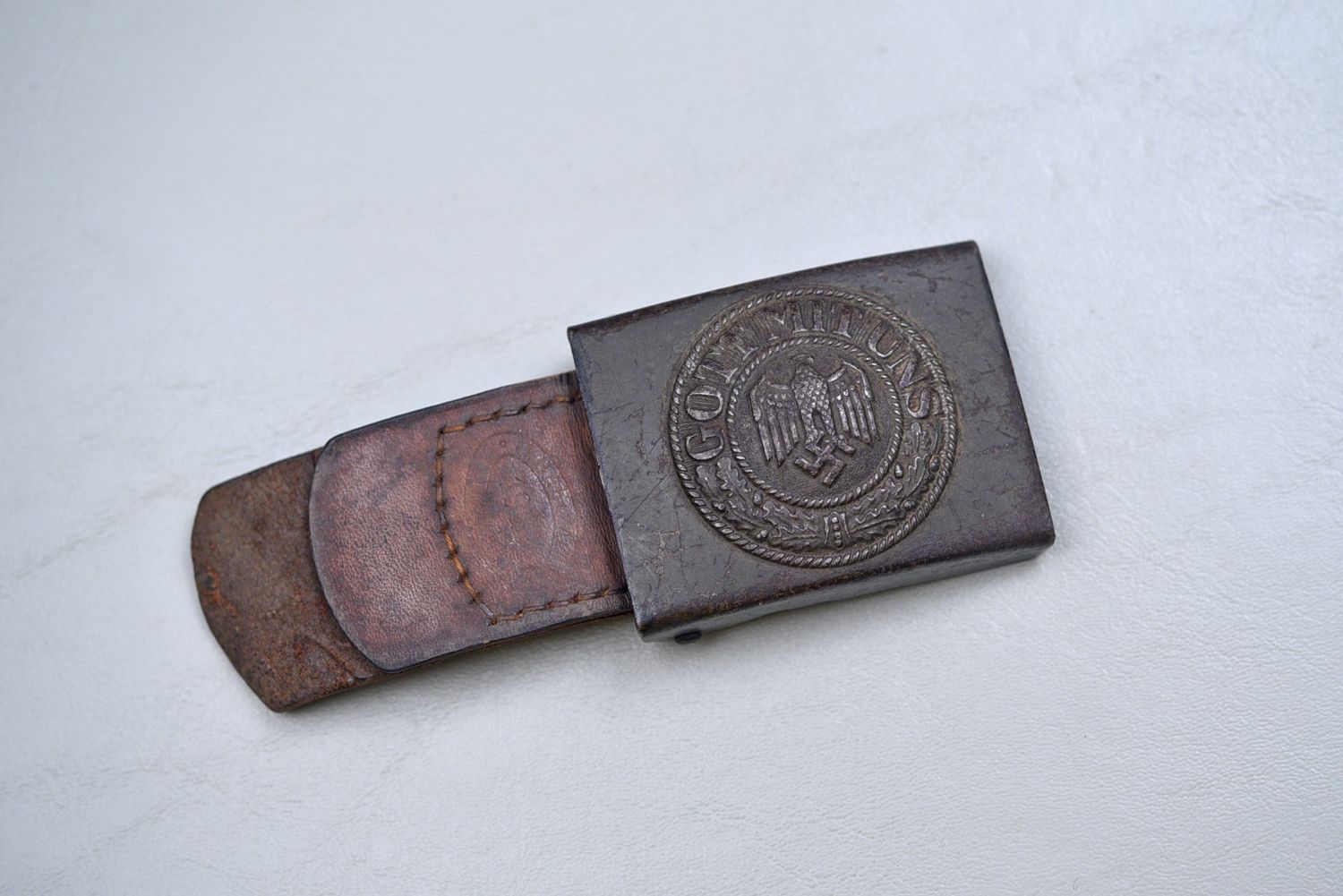 WWII GERMAN ARMY M1940 ENLISTED BELT BUCKLE /TAB - DATED 1940