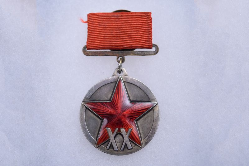 WWII SOVIET 20th ANNIVERSARY OF RKKA ON 1st TYPE SUSPENSION - ALL ORIGINAL WWII SOVIET 20th ANNIVERSARY OF RKKA ON 1st TYPE SUSPENSION - ALL ORIGINAL