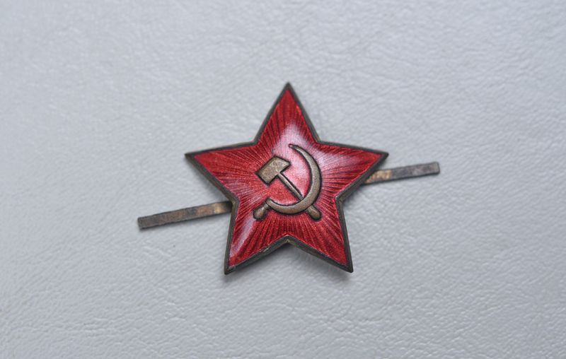 WWII SOVIET VISOR HAT RED ENAMELED STAR WWII SOVIET VISOR HAT RED ENAMELED STAR