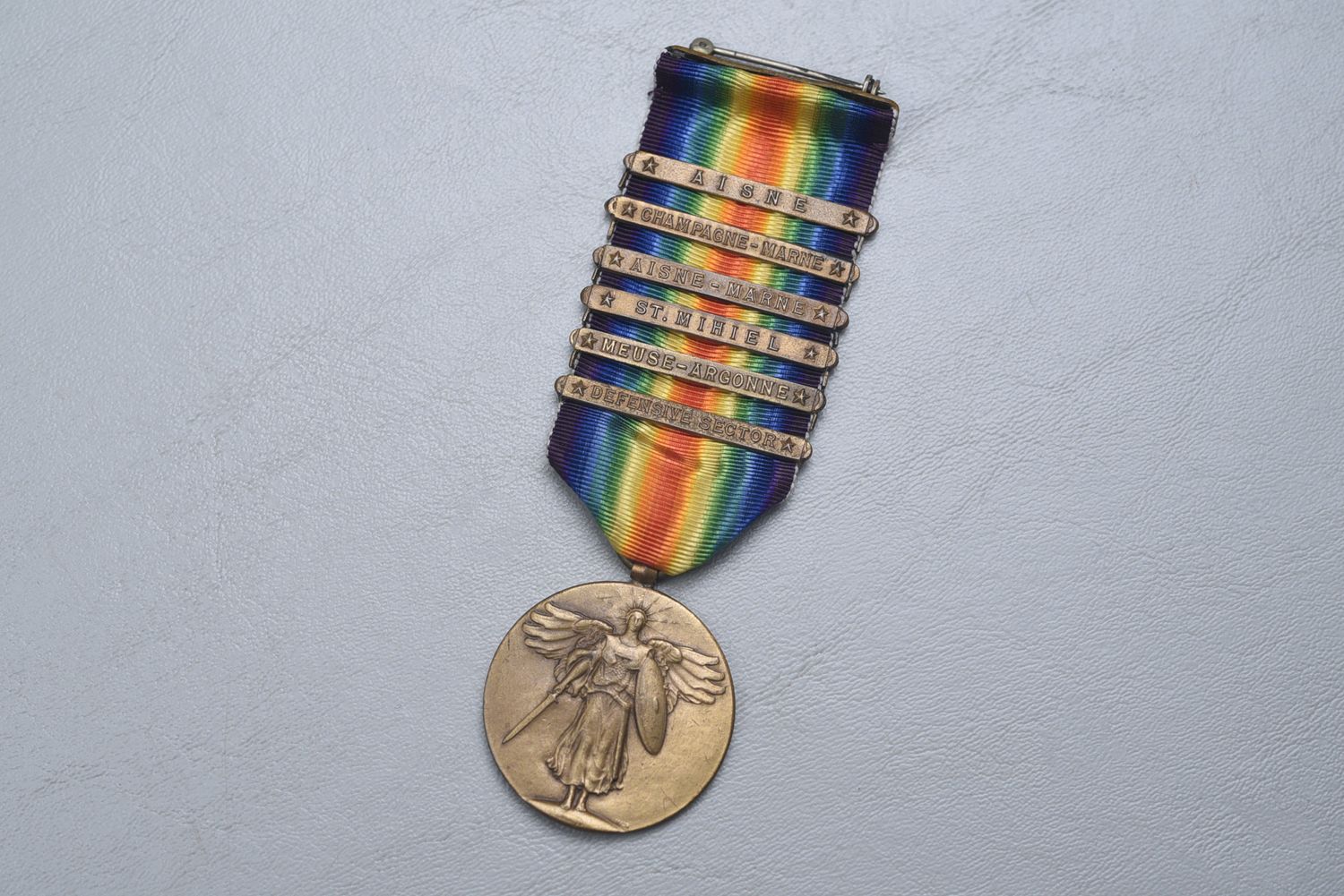 WWI U.S. VICTORY MEDAL w/6 BARS TO 3rd INFANTRY DIVISION