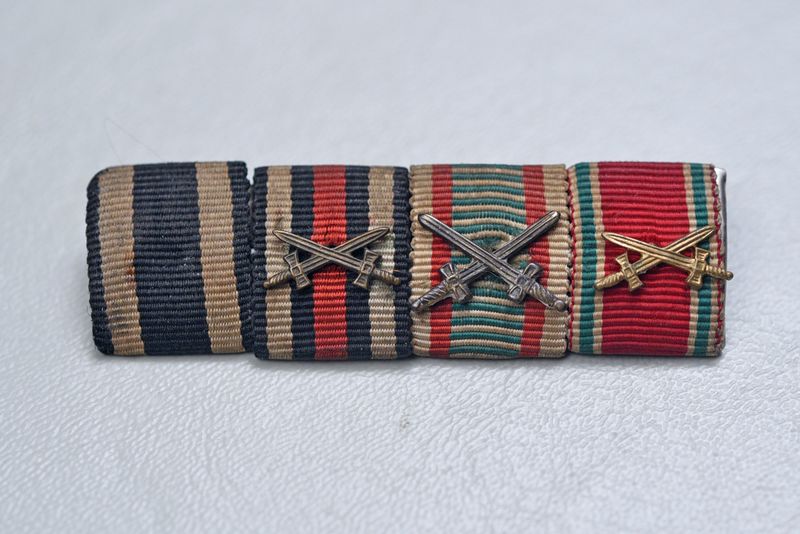 WWI GERMAN 1914 IRON CROSS 4-PLACE RIBBON BAR