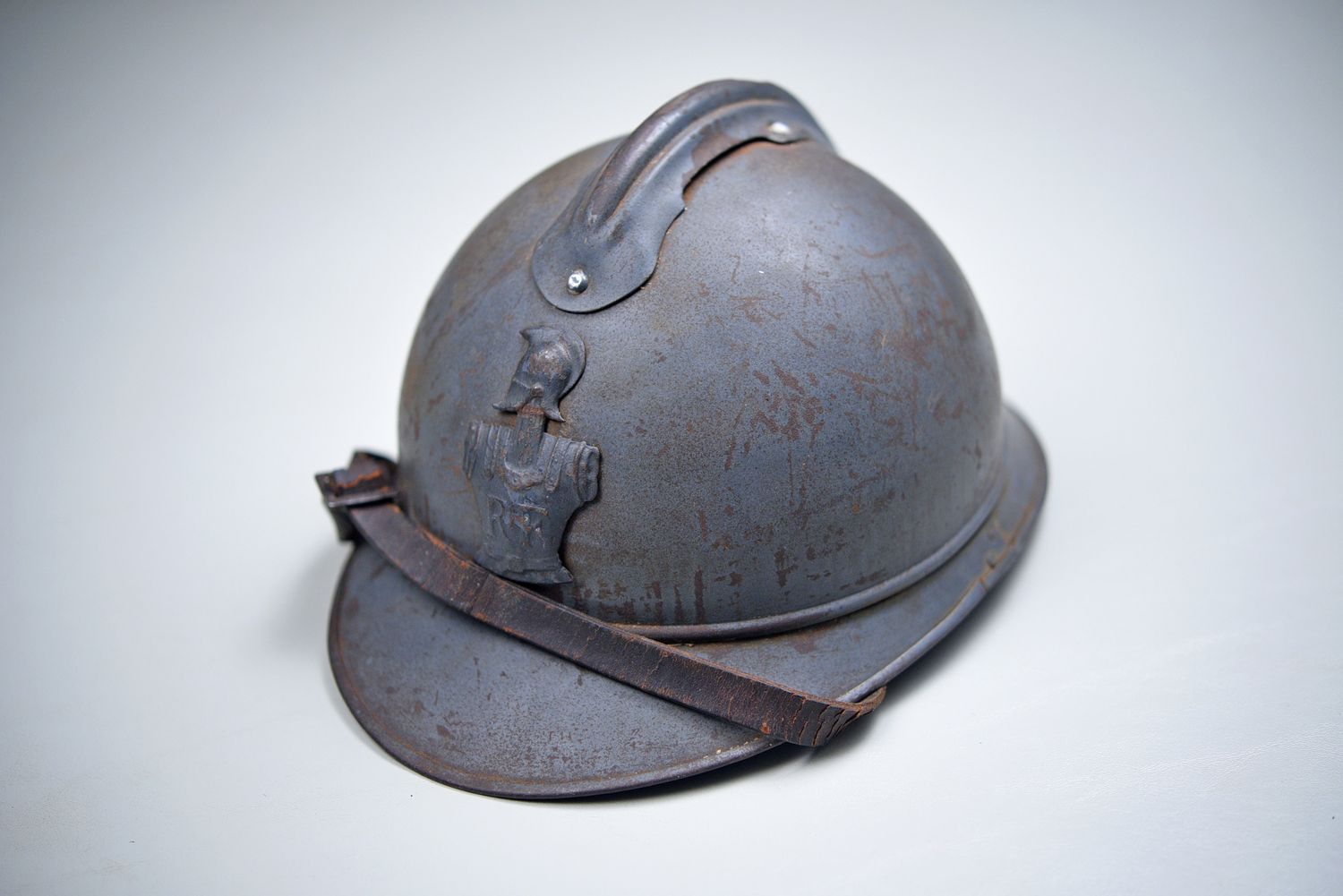 WWI FRENCH ENGINEERS M1915 ADRIAN HELMET - COMPLETE
