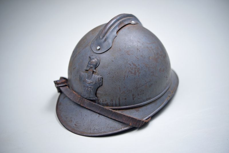 WWI FRENCH ENGINEERS M1915 ADRIAN HELMET - COMPLETE WWI FRENCH ENGINEERS M1915 ADRIAN HELMET - COMPLETE