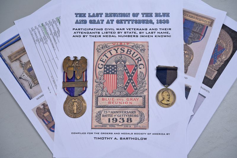 CIVIL WAR GETTYSBURG 75th REUNION & CAMPAIGN MEDAL PAIR TO 11th PA CAV.
