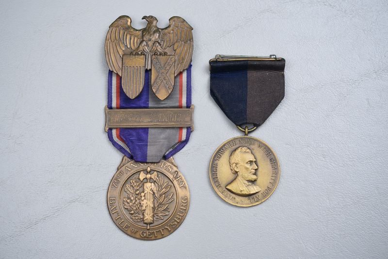 CIVIL WAR GETTYSBURG 75th REUNION &amp; CAMPAIGN MEDAL PAIR TO 11th PA CAV.