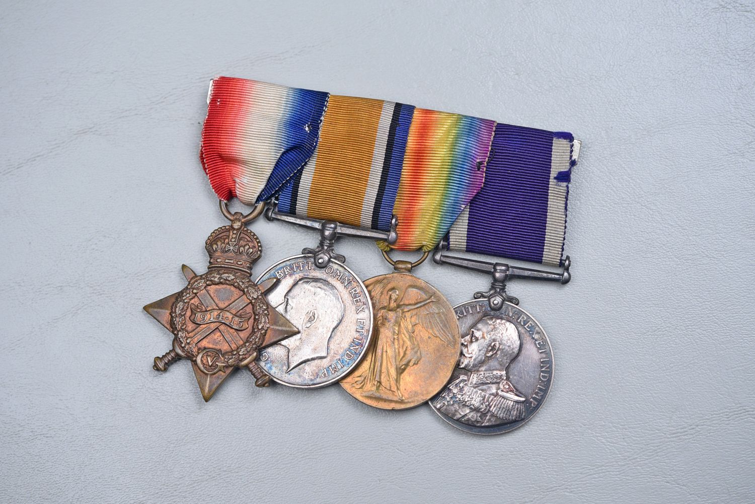 WWI BRITISH 1914-15 STAR 4-PLACE MEDAL GROUP TO ROYAL NAVY