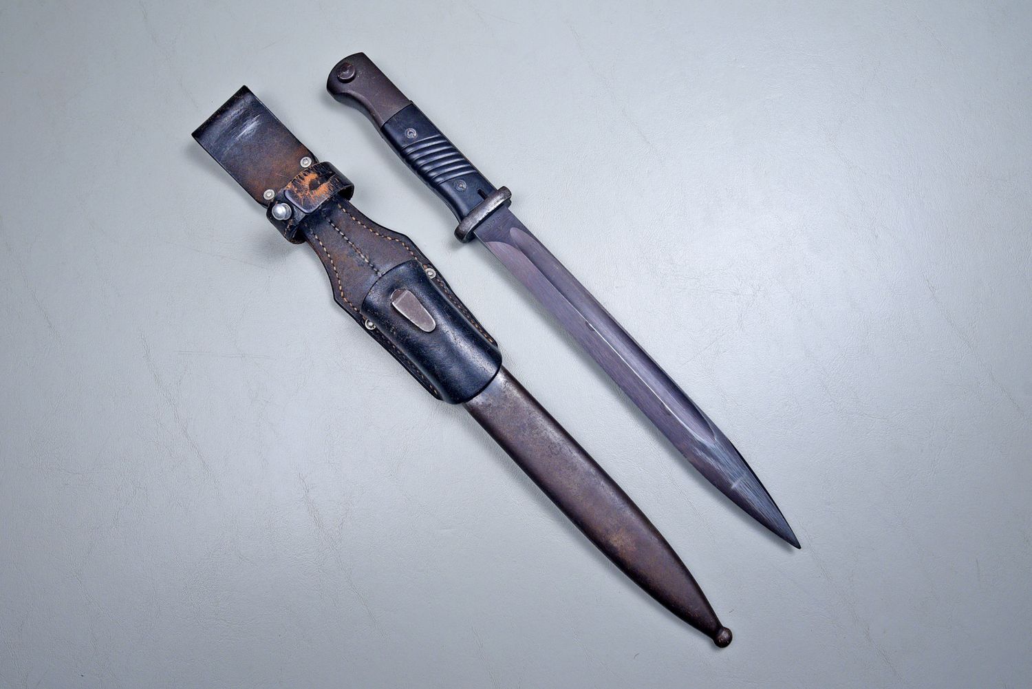 WWII GERMAN k98 MAUSER BAYONET w/FROG – DATED ‘43’, MATCHING