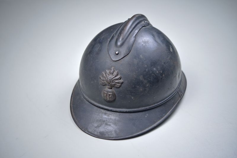 WWI FRENCH MODEL 1915 ADRIAN HELMET w/LINER &amp; ORIGINAL FINISH