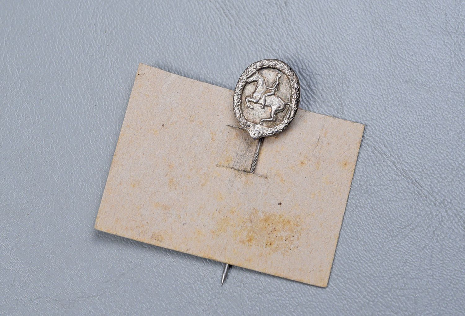 WWII GERMAN EQUESTRIAN HORSEMANSHIP BADGE STICK PIN IN SILVER