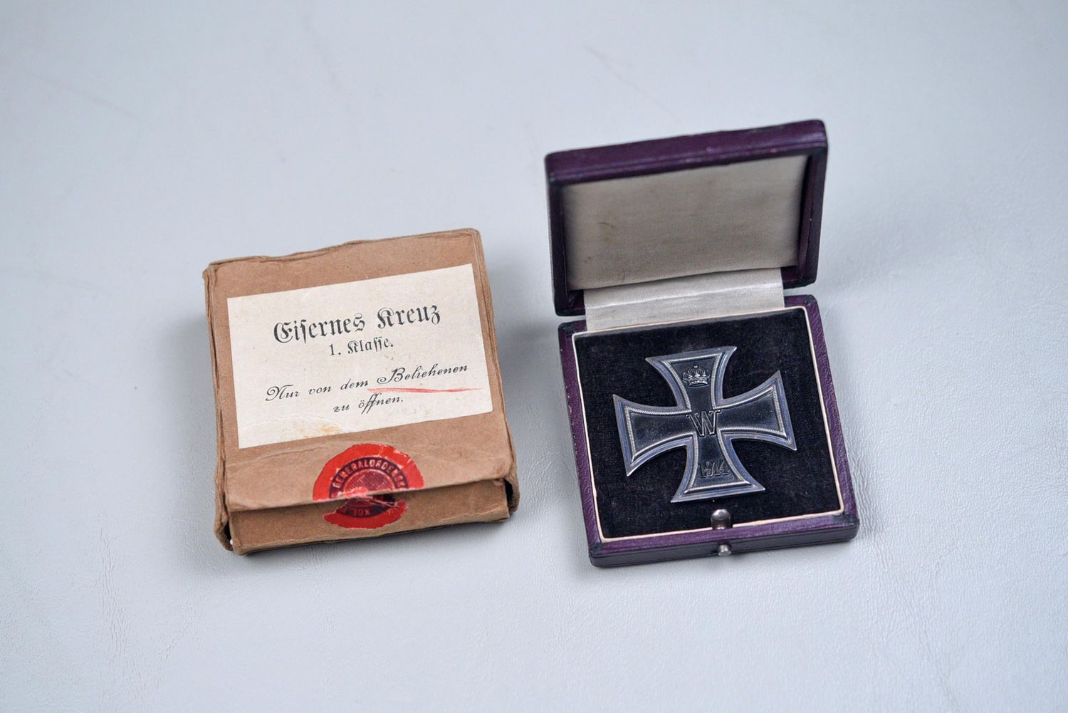 WWI 1914 IRON CROSS 1st CLASS IN CASE w/OUTER CARTON BY WAGNER &amp; SÖHN