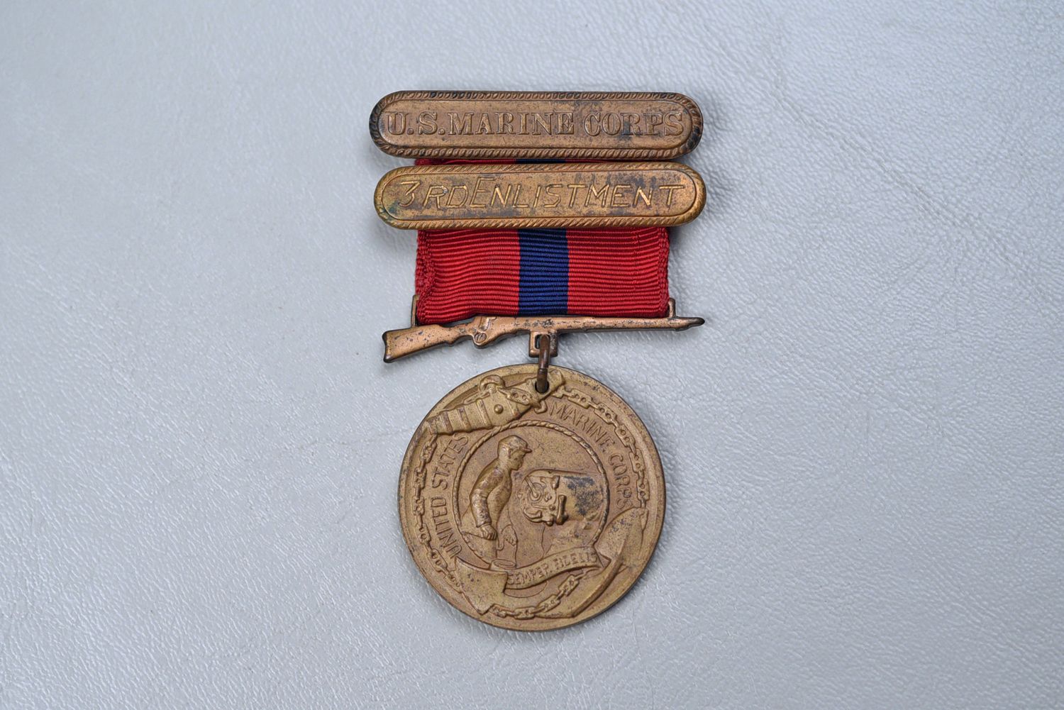 post-WWI U.S. MARINE CORPS GOOD CONDUCT MEDAL 1929 - 1933 w/3rd ENLISTMENT BAR