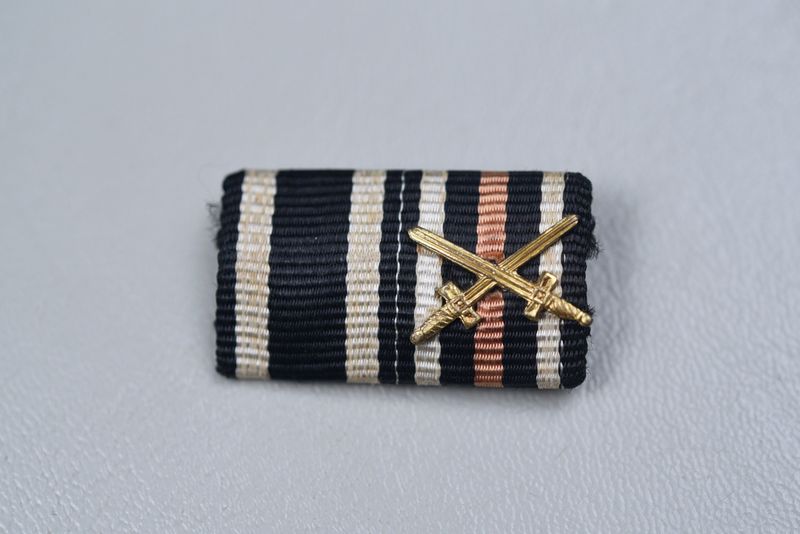 WWI GERMAN 1914 IRON CROSS/HINDENBURG HONOR CROSS RIBBON BAR -SINGLE DRAPED