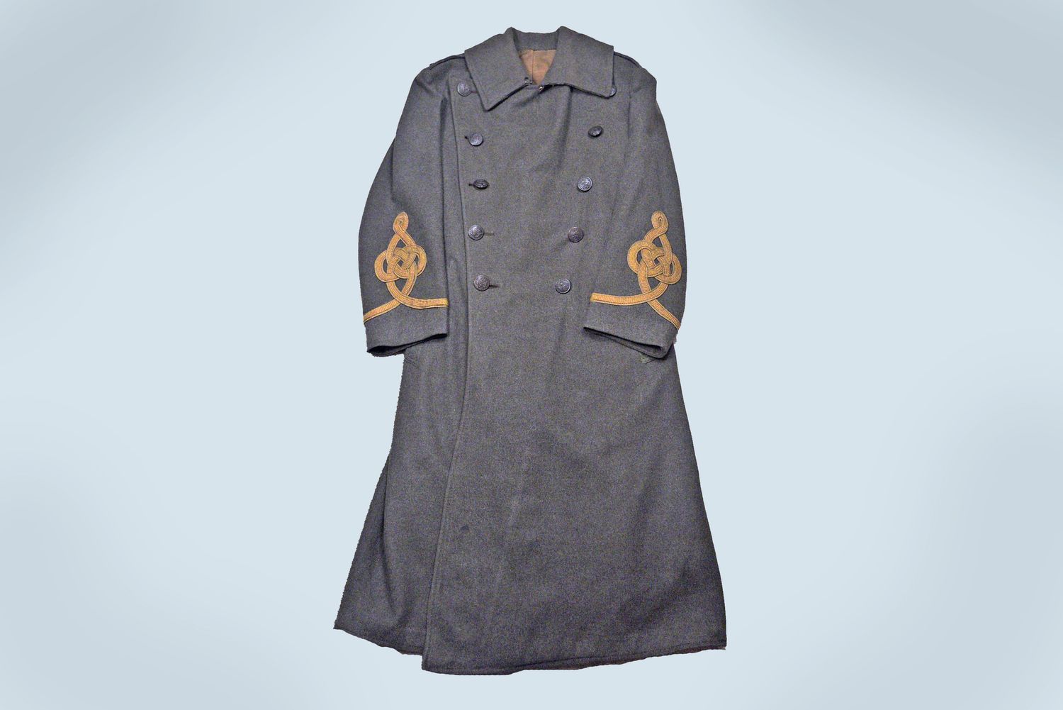 WWI U.S. MARINE CORPS OFFICER&#39;S MODEL 1912 FOREST GREEN WOOL OVERCOAT
