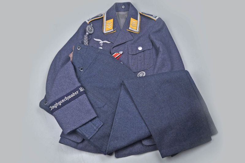 WWII GERMAN LUFTWAFFE FELDWEBEL OF FLIGHT UNIFORM - JAGDGESCHWADER UDET