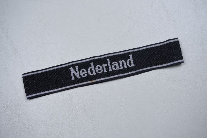 WWII GERMAN 1944 PATTERN 23rd PANZERGRENADIER DIVISION ‘NEDERLAND’ SS CUFF TITLE