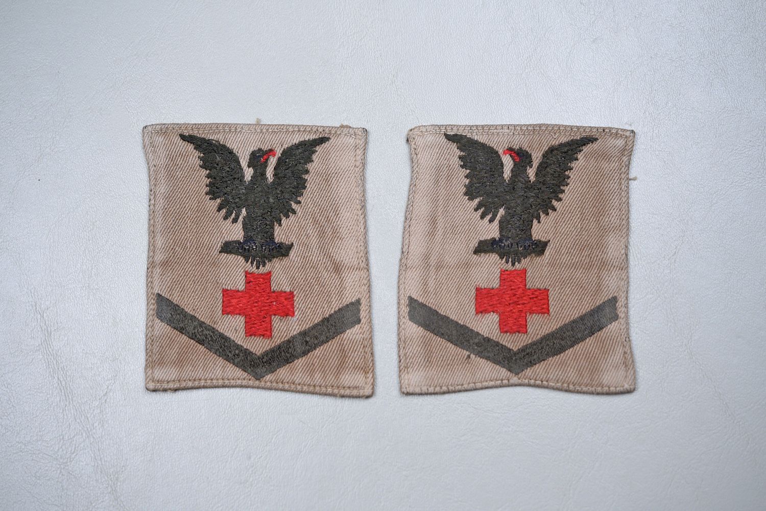 WWII U.S. NAVY/MARINE CORPS PHARMACIST MATE 3rd CLASS RATE - AUSTRALIAN MADE PAIR