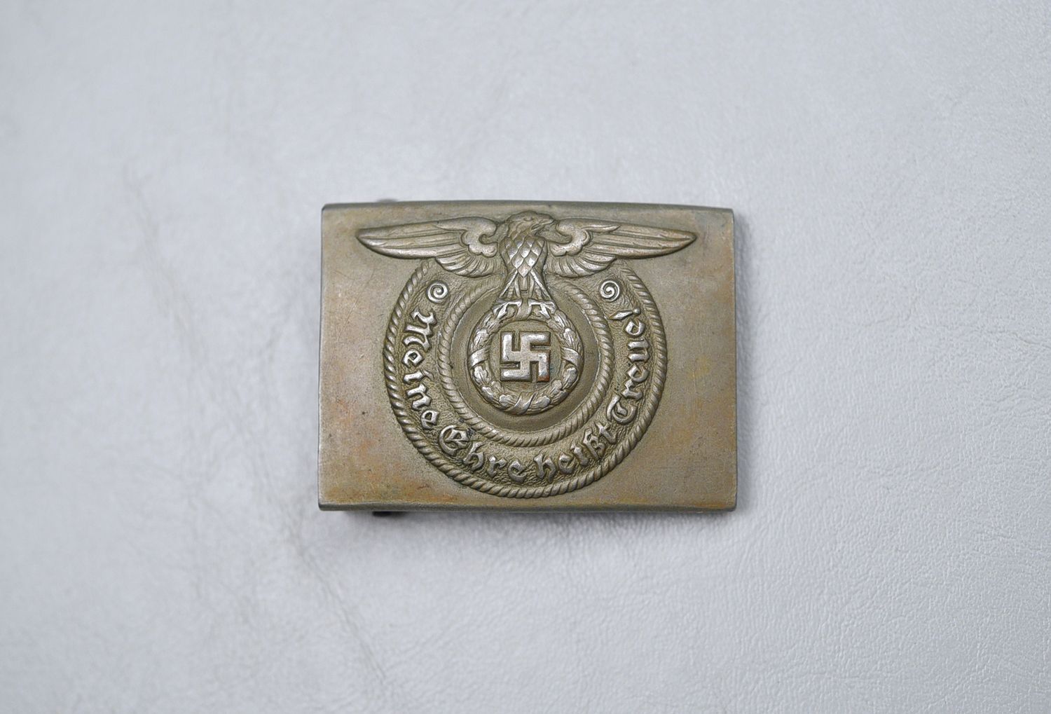 WWII GERMAN WAFFEN SS BELT BUCKLE BY OVERHOFF &amp; CIE - EARLY NICKEL