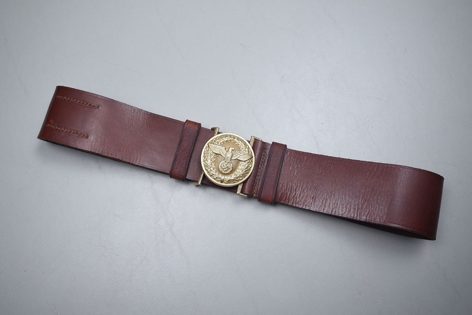 WWII GERMAN NSDAP POLITICAL LEADER’S BELT &amp; BUCKLE – NEAR MINT