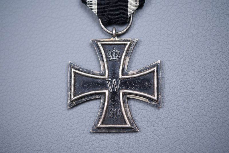 WWI GERMAN 1914 IRON CROSS 2nd CLASS ON RIBBON – MARKED ‘KO’