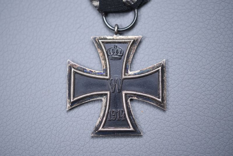 WWI GERMAN 1914 IRON CROSS 2nd CLASS ON RIBBON – MARKED ‘KO’