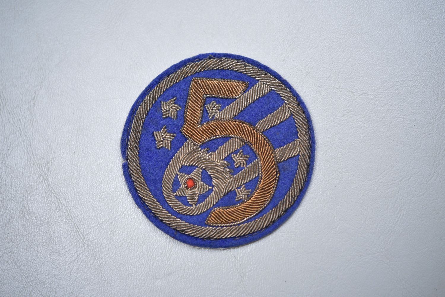 WWII U.S. ARMY AIR CORPS 5th AIR FORCE PATCH - THEATER MADE BULLION