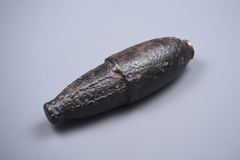 CIVIL WAR 3-INCH SCHENKL ARTILLERY SHELL – BATTLEFIELD RECOVERED, INERT