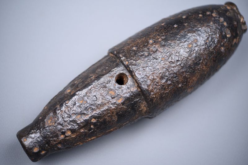 CIVIL WAR 3-INCH SCHENKL ARTILLERY SHELL – BATTLEFIELD RECOVERED, INERT