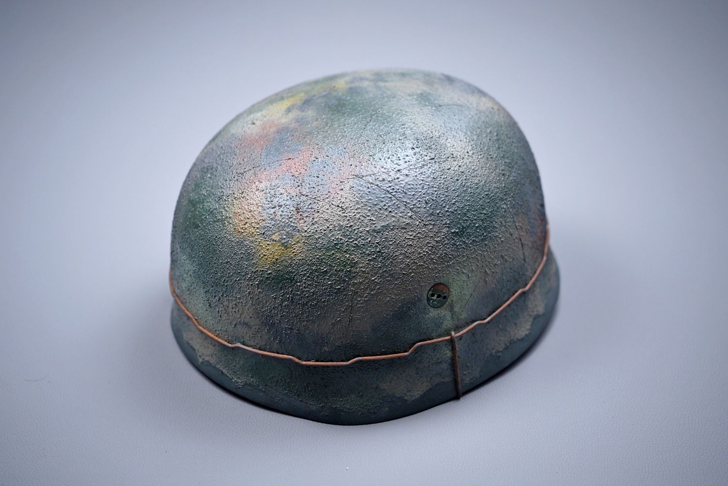 WWII GERMAN WIRE CAMO FALLSCHIRMJÄGER M38 PARATROOPER HELMET-REPLICA