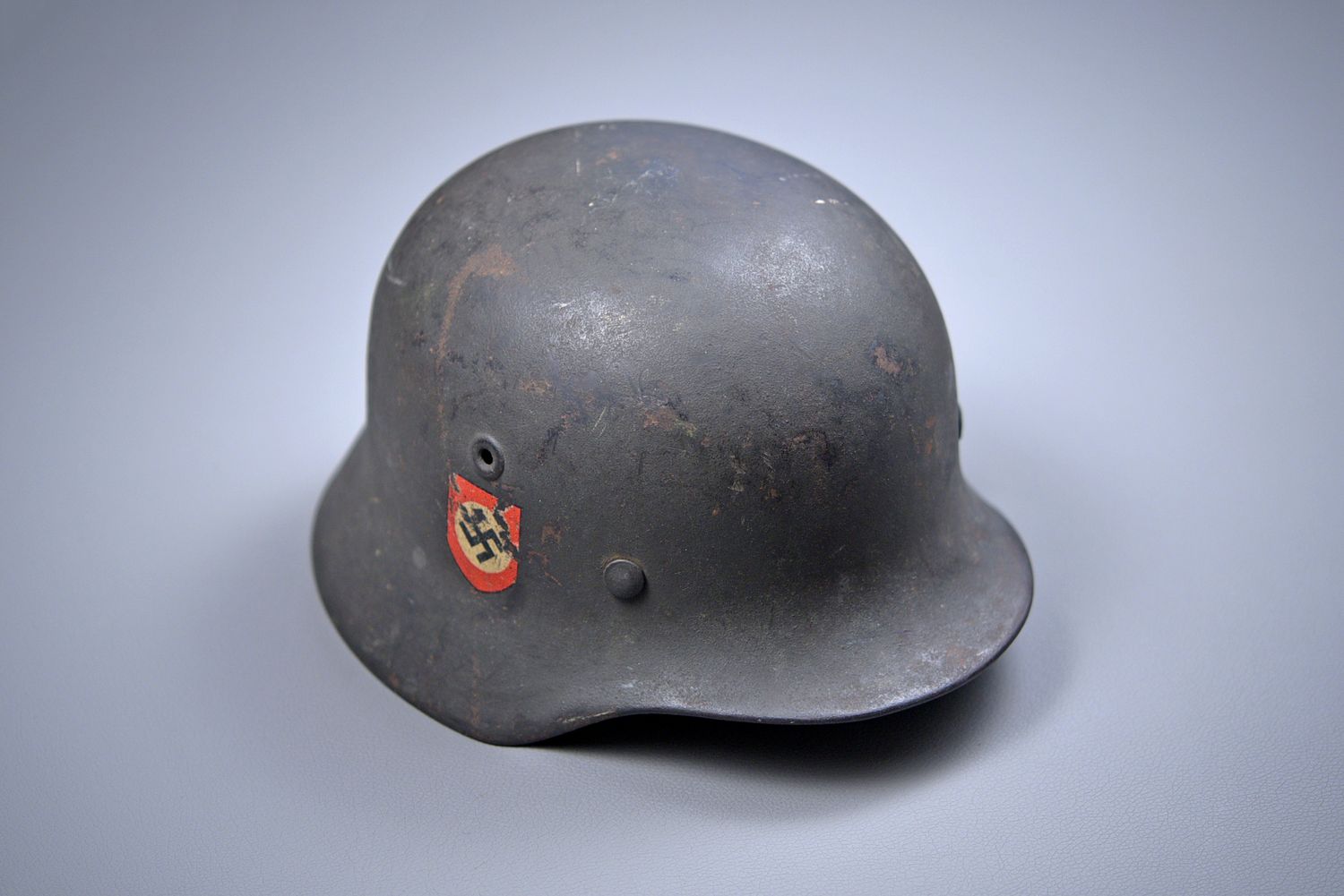 WWII GERMAN M1940 DOUBLE DECAL COMBAT POLICE HELMET
