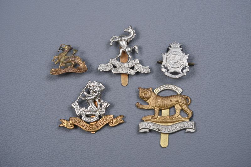 WWI BRITISH &amp; CANADIAN REGIMENTAL BADGE LOT OF 5 INSIGNIA
