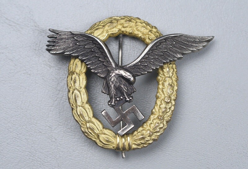 WWII GERMAN LUFTWAFFE PILOT OBSERVER BADGE BY FREDERICH LINDEN, LUDENSCHIED