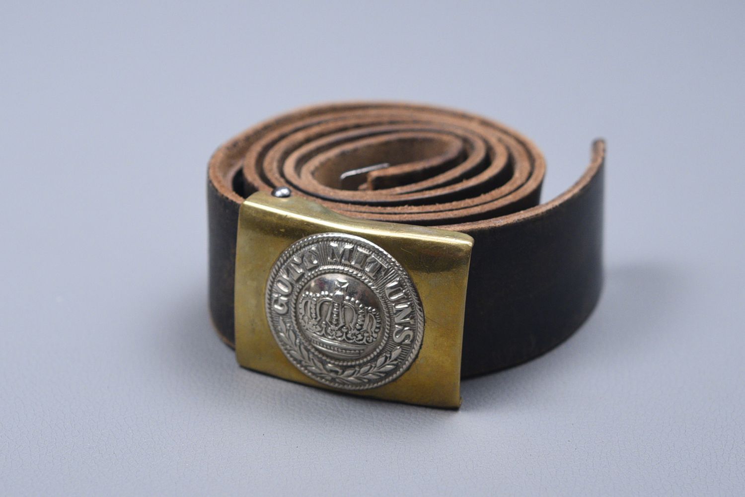 PRE-WWI GERMAN PRUSSIAN MODEL 1895 ENLISTED BELT BUCKLE ON BELT