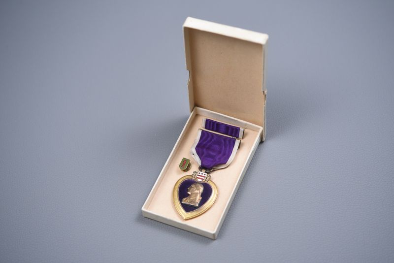 WWI U.S. PURPLE HEART MEDAL GROUP TO 1st DIVISION – NAMED, BB&amp;B
