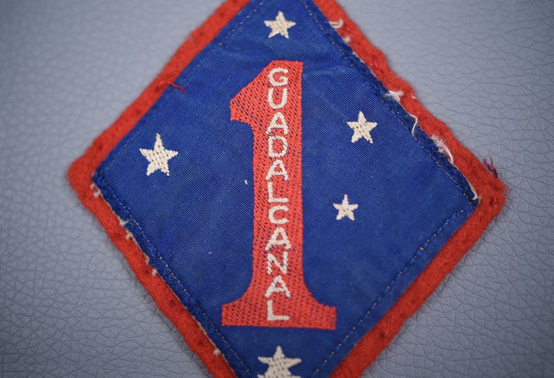 WWII U.S. 1st MARINE DIVISION 'BLOODED' SHOULDER PATCH - AUSTRALIAN MADE