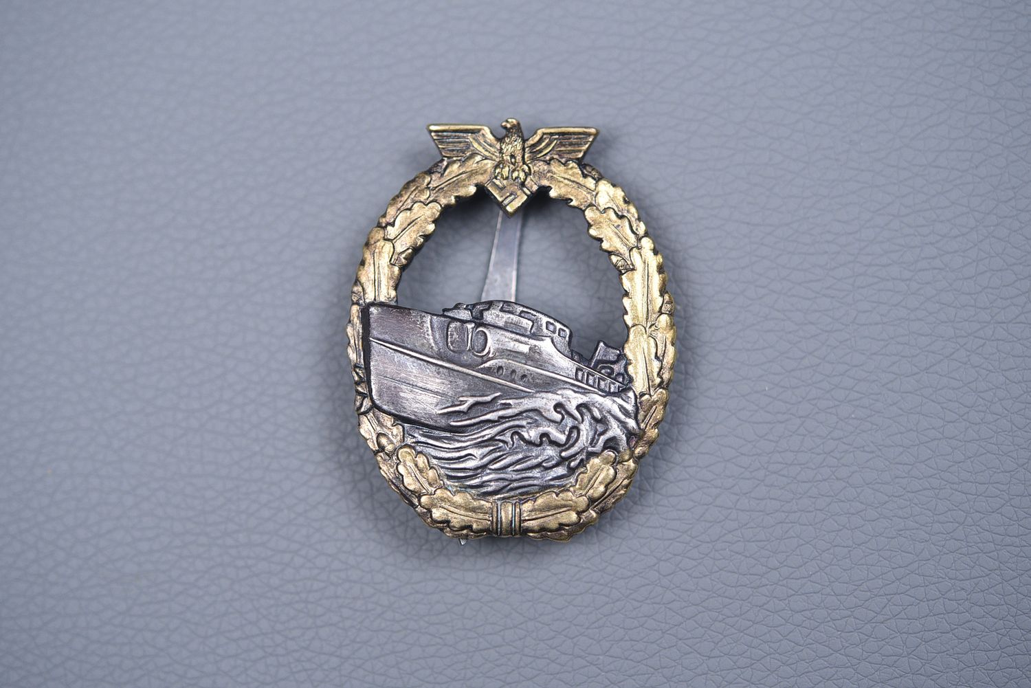 WWII GERMAN KRIEGSMARINE S-BOAT BADGE, 1st TYPE BY STEINHAUER &amp; LUCK