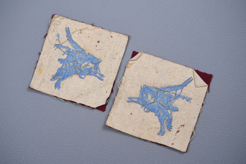 WWII BRITISH AIRBORNE PEGASUS PATCH SET ON WOOL – MATCHED PAIR