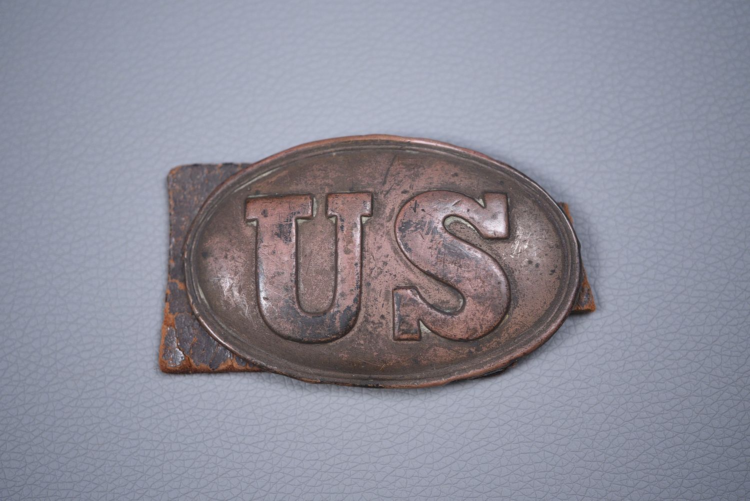 CIVIL WAR US OVAL BUCKLE w/BELT LEATHER – NON-DUG CIVIL WAR US OVAL BUCKLE w/BELT LEATHER – NON-DUG