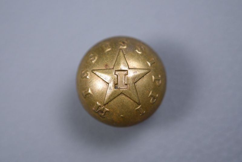 CIVIL WAR CONFEDERATE MISSISSIPPI ‘I’ UNIFORM COAT BUTTON – NON-DUG