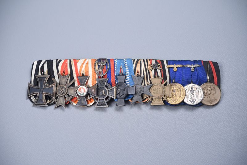 WWI/WWII GERMAN 1914 IRON CROSS 2nd CLASS 10-PLACE MEDAL BAR