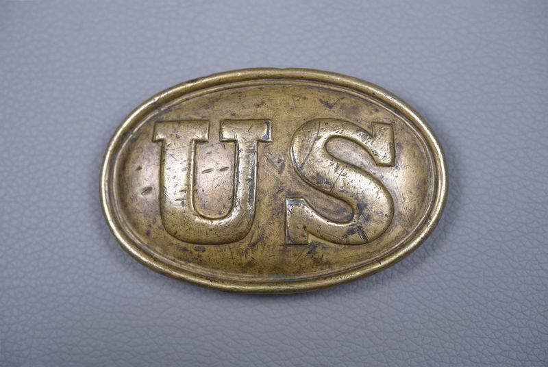 CIVIL WAR U.S. OVAL BELT BUCKLE w/PUPPY PAWS BY GAYLORD - NON-DUG
