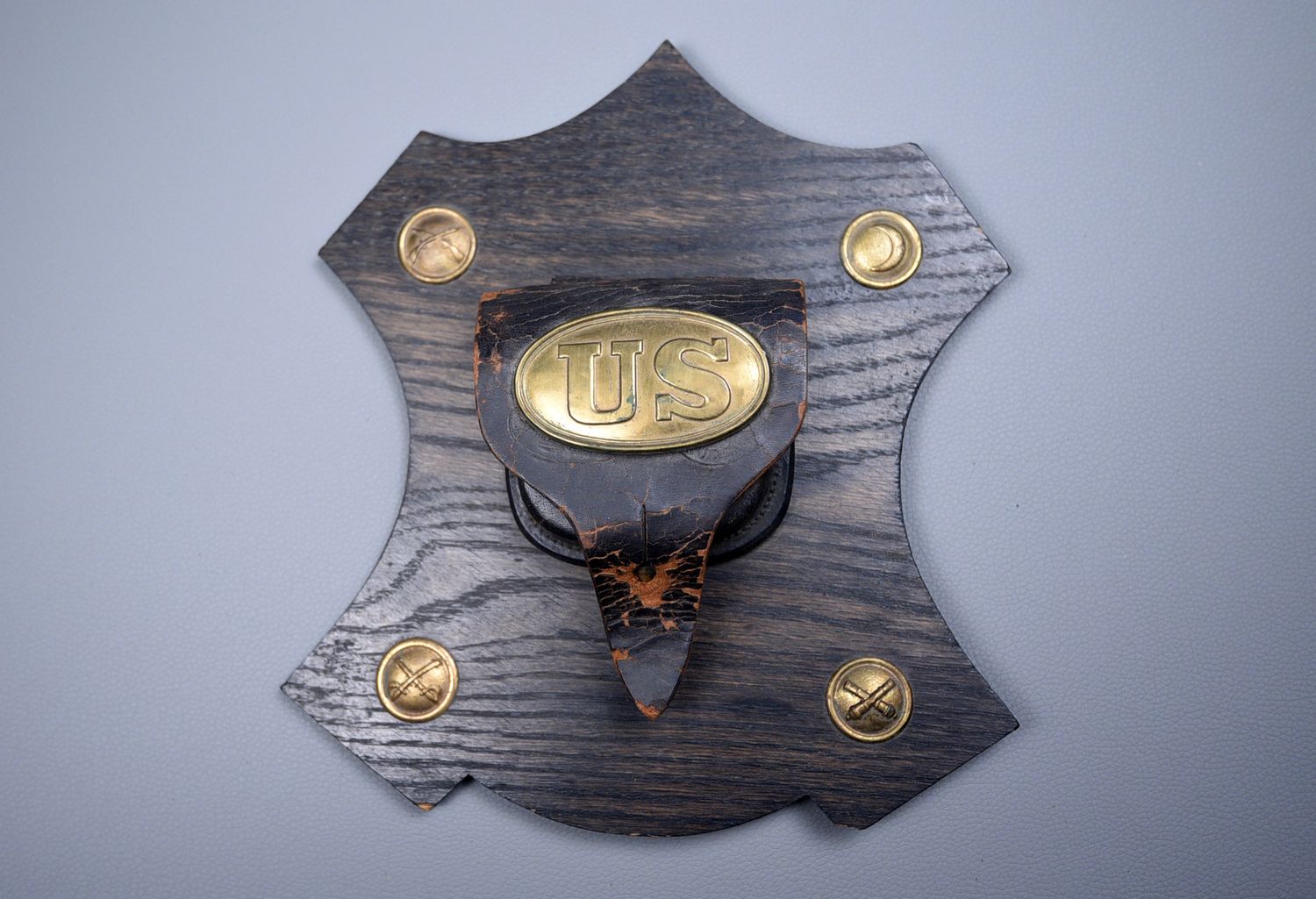 CIVIL WAR CAP BOX w/SMALL US PLATE BOARD DISPLAY