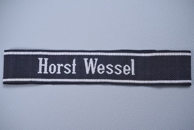 WWII GERMAN WAFFEN SS CUFF TITLE 'HORST WESSEL' - BEVO WEAVE