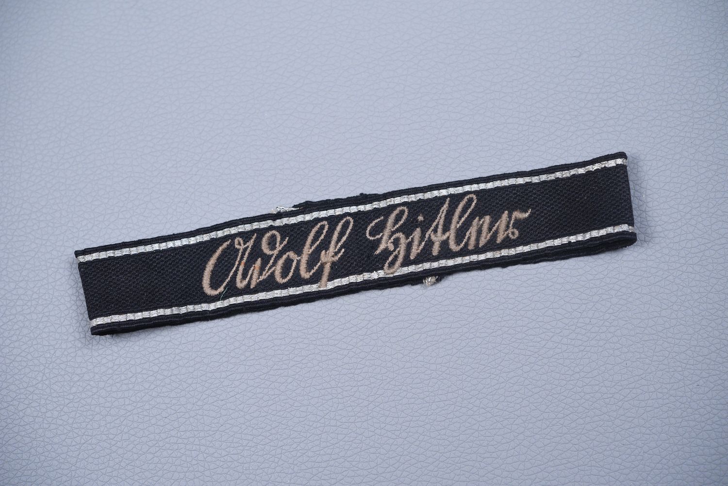 WWII GERMAN WAFFEN SS ENLISTED CUFF TITLE 'ADOLF HITLER' - UNIFORM REMOVED